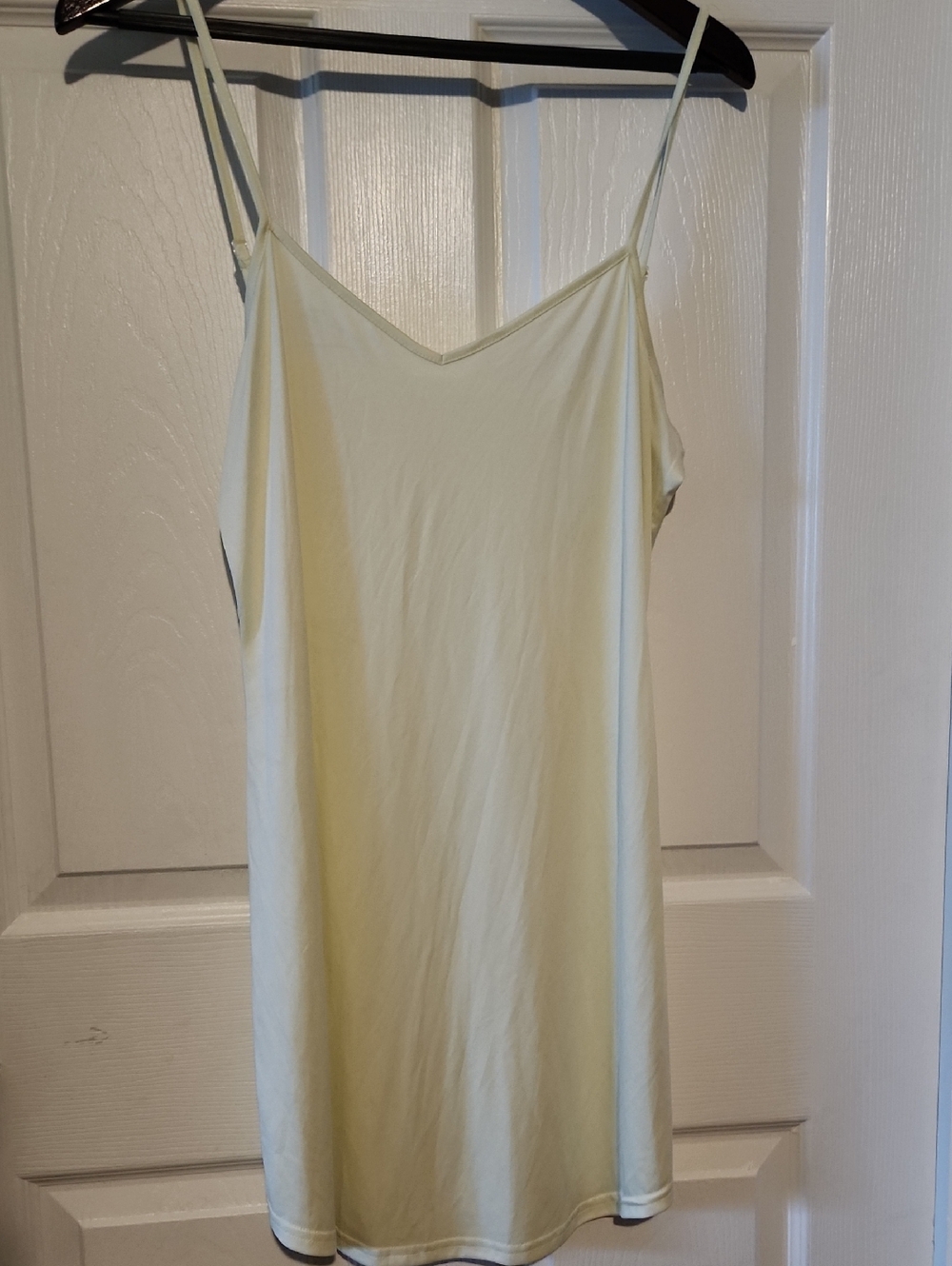 $5 Add On Simple Spaghetti Strap Slip Dress in Pale Yellow Sz LG
